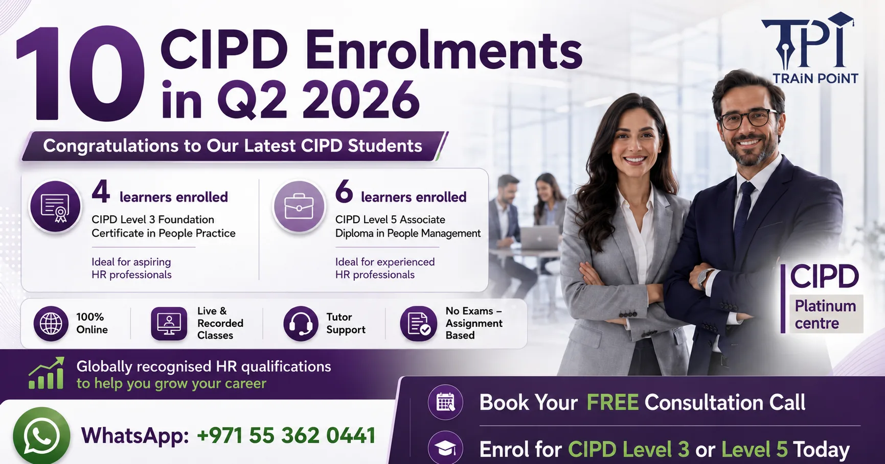 HR professionals choose TrainPoint Institute in Dubai for CIPD Level 3 & Level 5. Here is why.