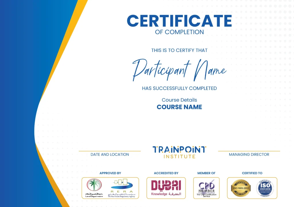 Certificate of Completion Photo